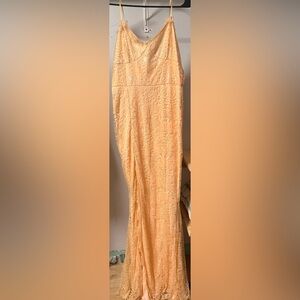 SHEIN Peach Lace Maxi Skirt